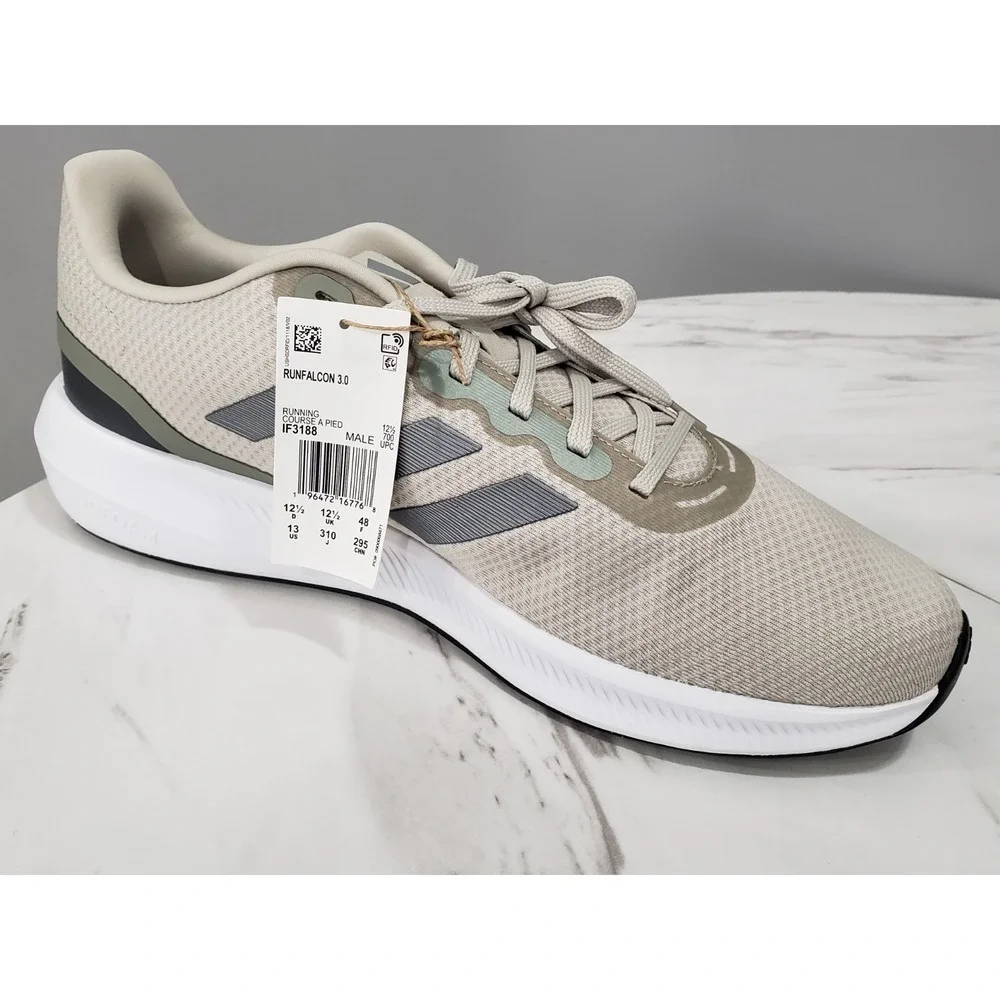 NEW SIZE 13 - Adidas RunFalcon Men's Running Shoes Green Gray Athletic‎ Sneakers